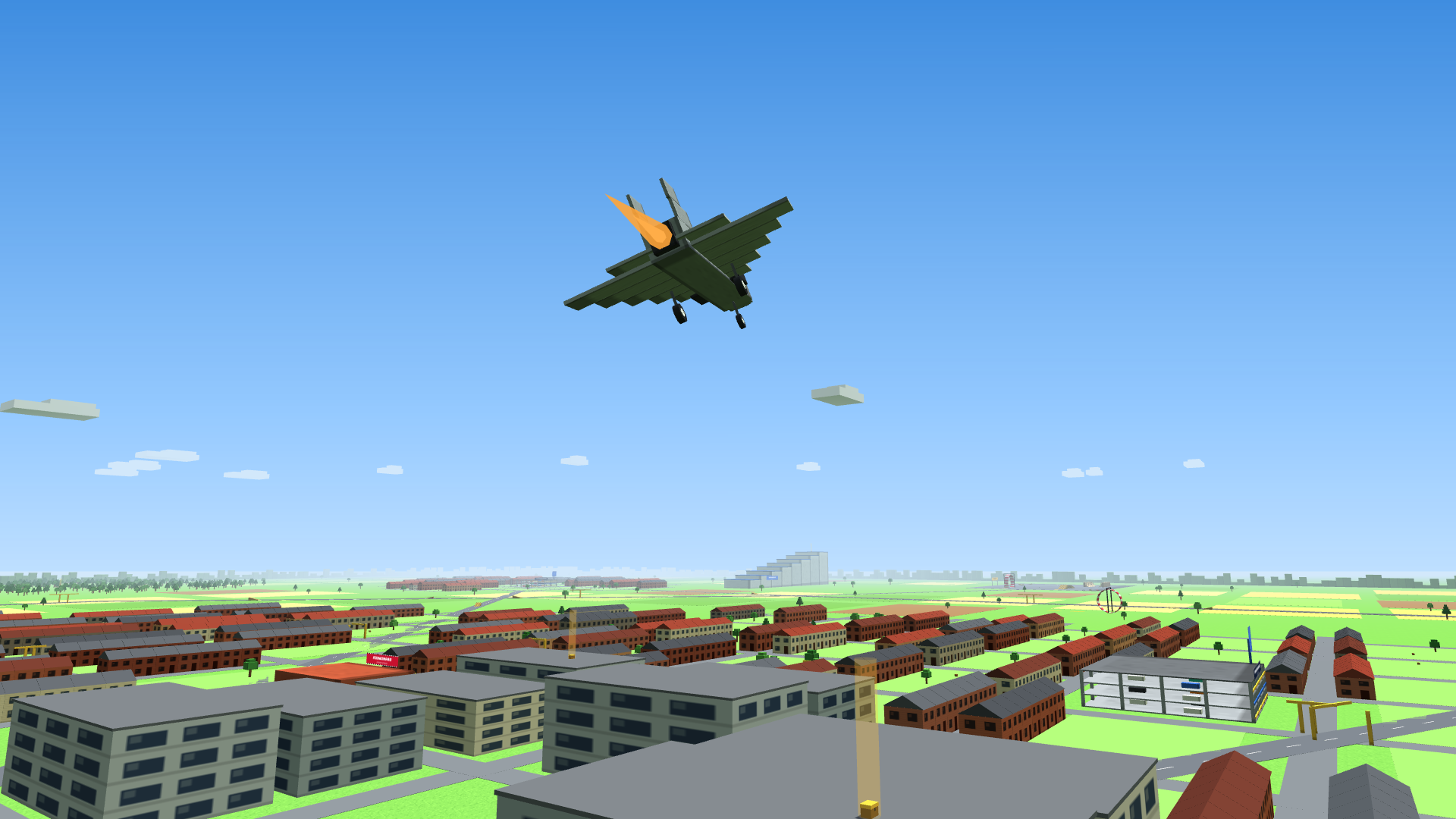 BlockRacers screenshot jet over city