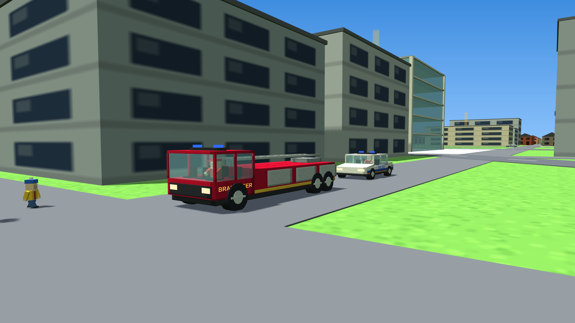 BlockRacers screenshot fire police