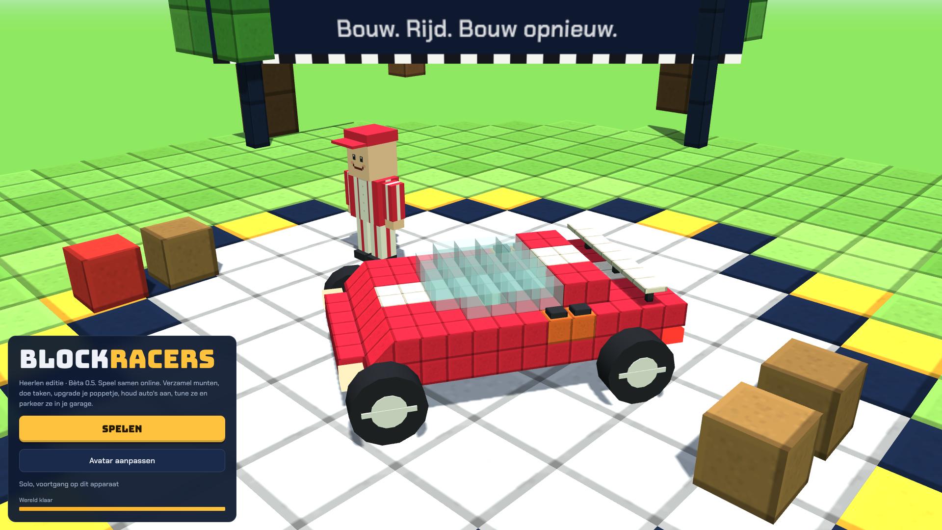 BlockRacers screenshot start screen