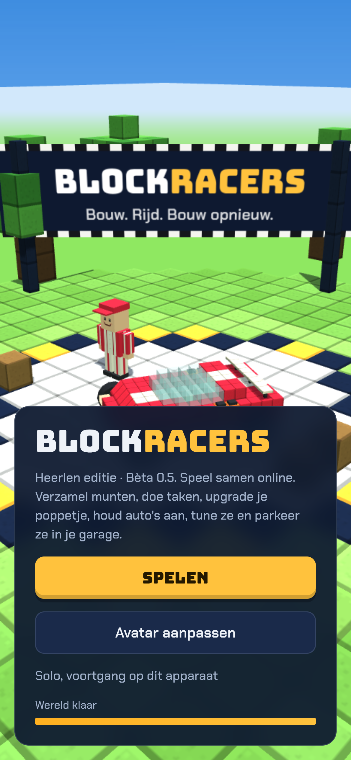 BlockRacers screenshot phone start
